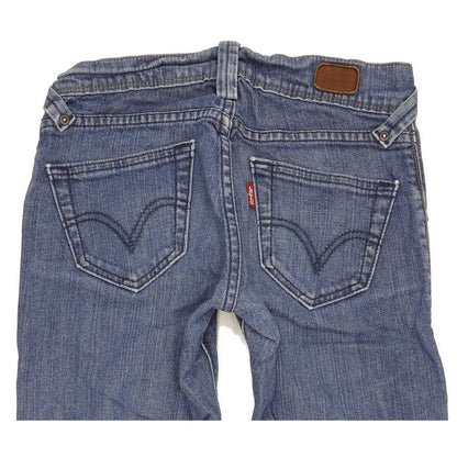 Levi's 504 Slouch Women Blue Straight Slim Stretch Jeans W25 L30