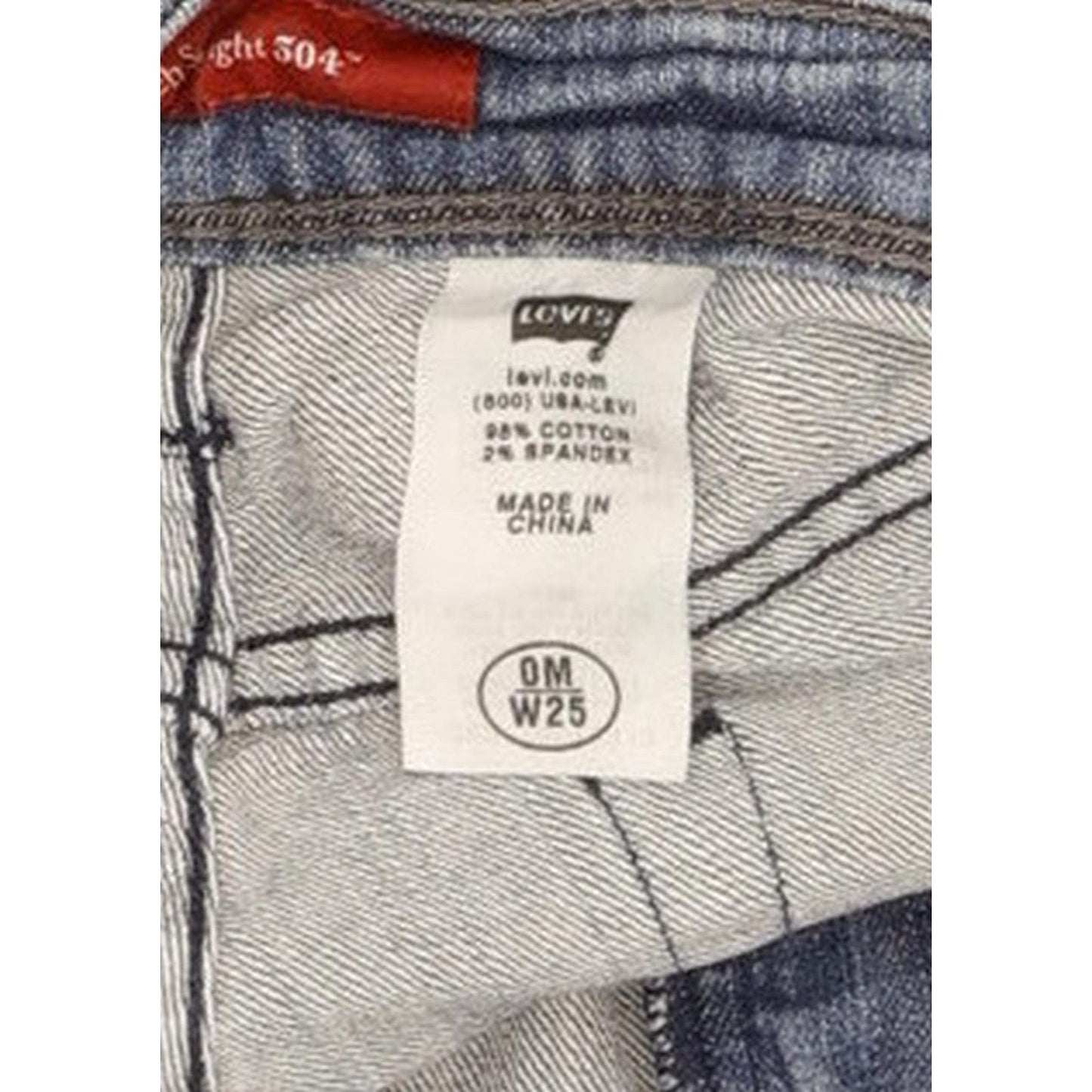 Levi's 504 Slouch Women Blue Straight Slim Stretch Jeans W25 L30