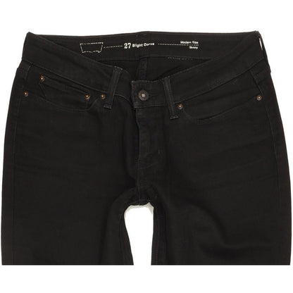 Levi's Slight Curve Women Black Skinny Slim Stretch Jeans W27 L29