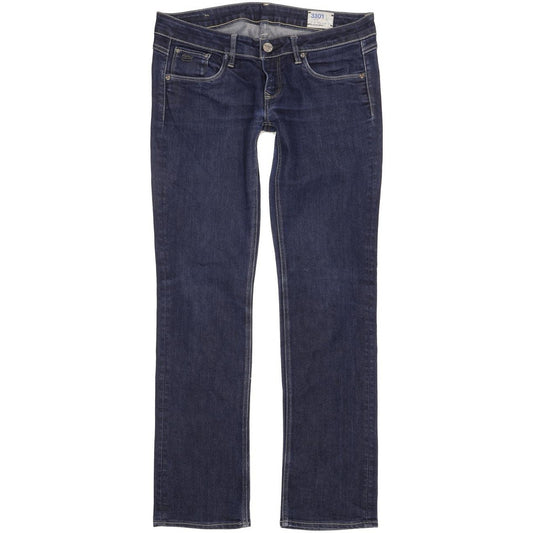 G-Star 3301 Women Blue Straight Slim Jeans W31 L31