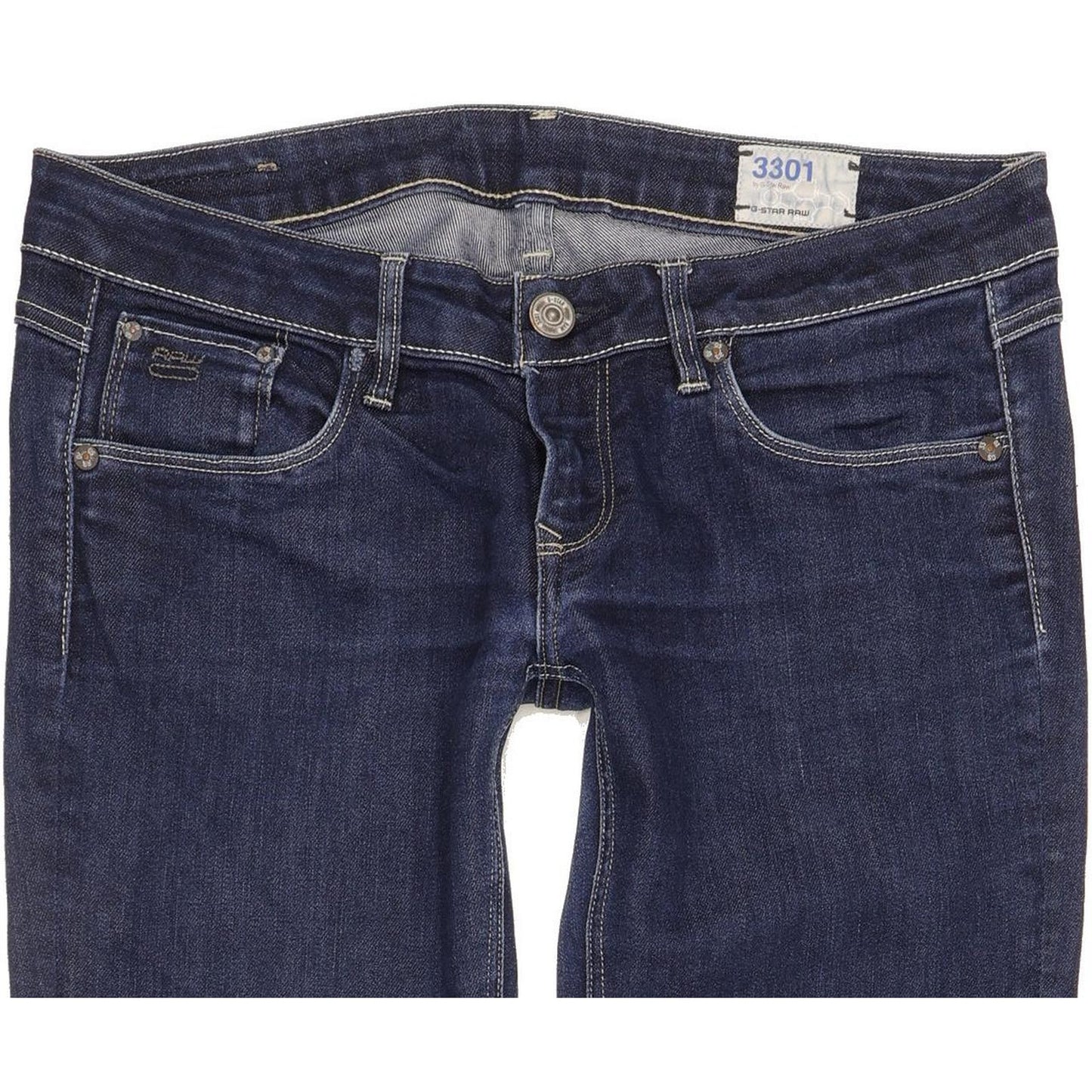 G-Star 3301 Women Blue Straight Slim Jeans W31 L31