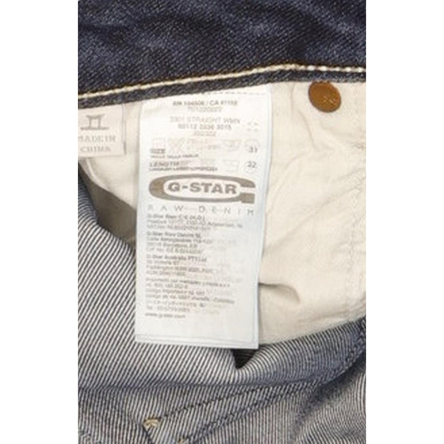 G-Star 3301 Women Blue Straight Slim Jeans W31 L31