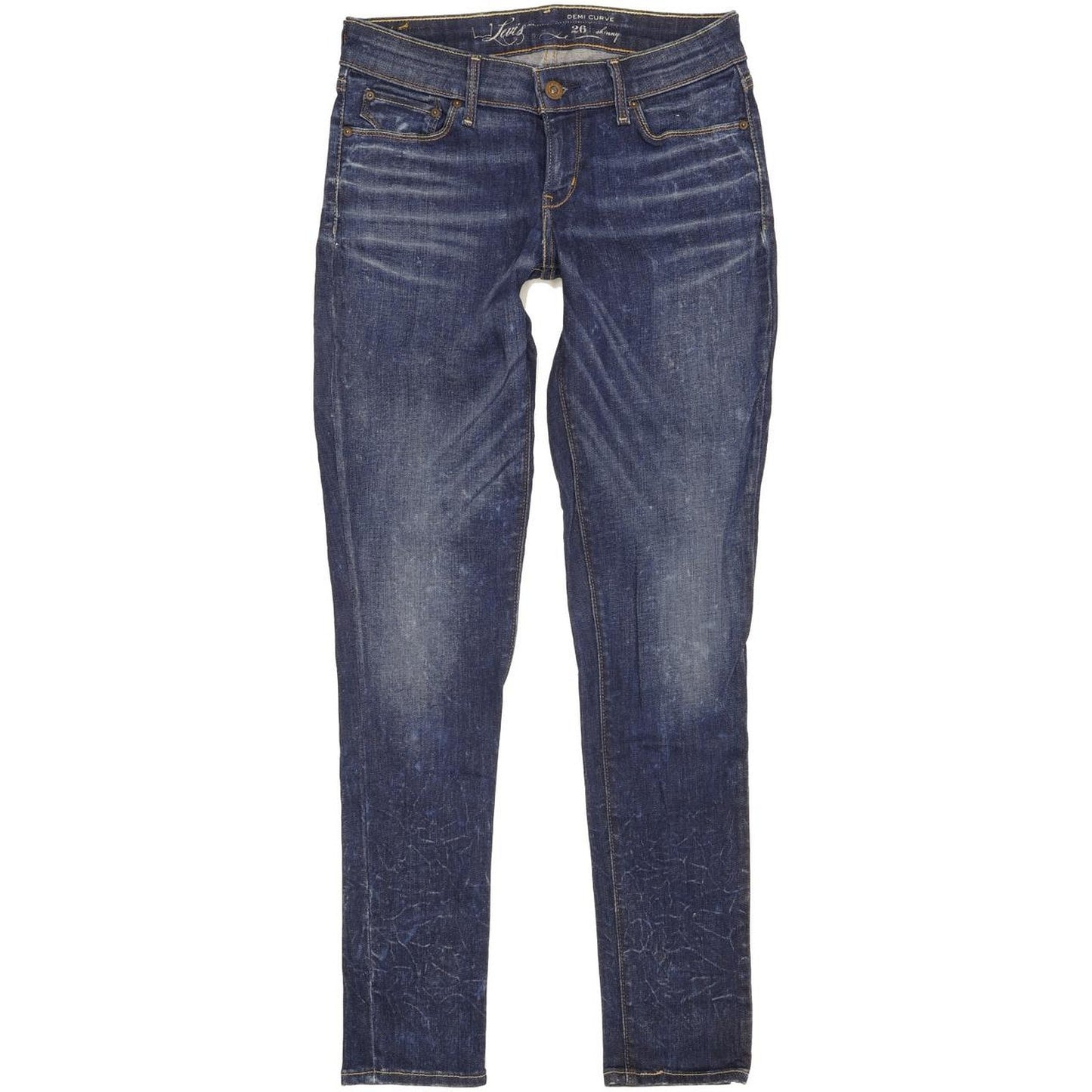 Levi's Demi Curve Women Blue Straight Slim Stretch Jeans W26 L30
