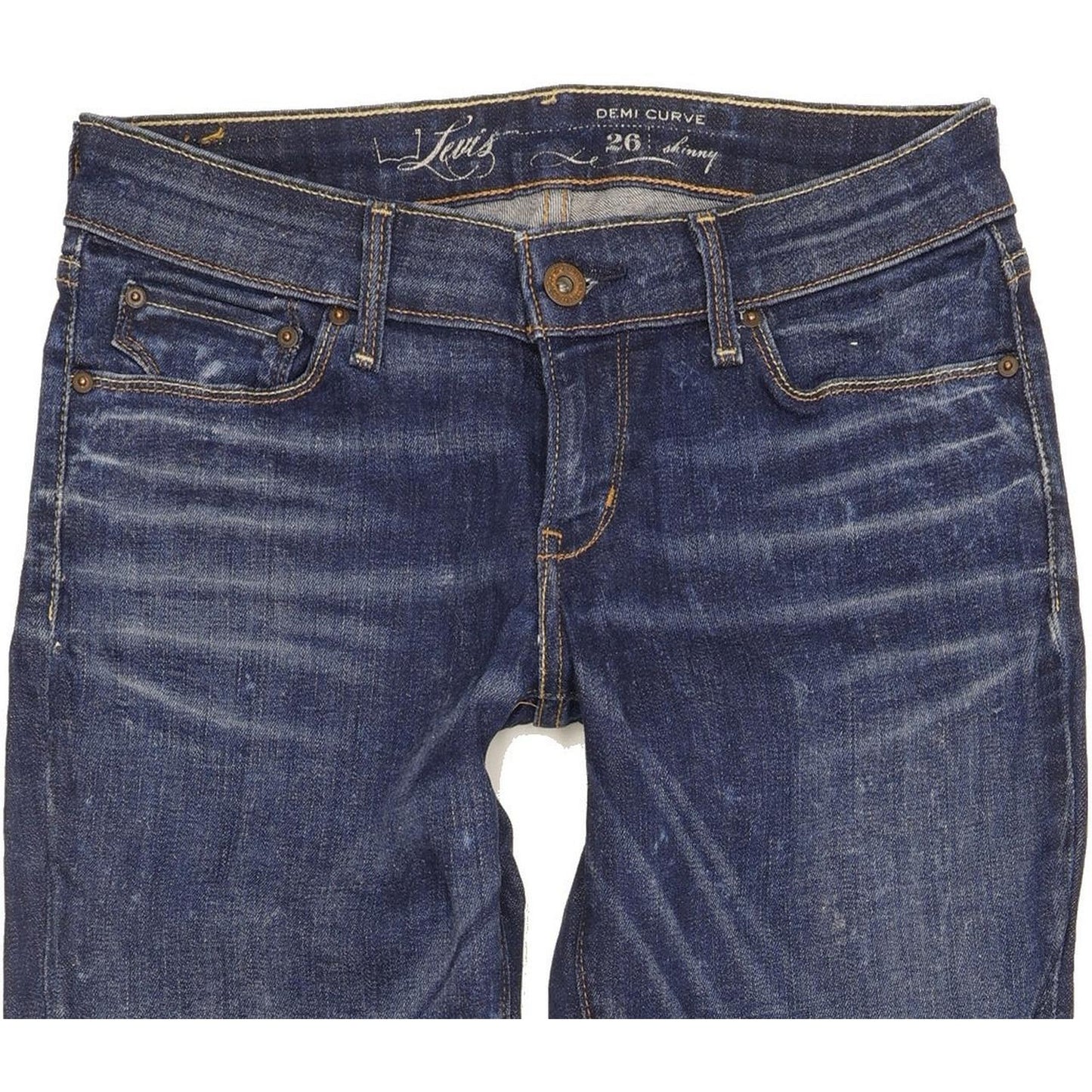 Levi's Demi Curve Women Blue Straight Slim Stretch Jeans W26 L30