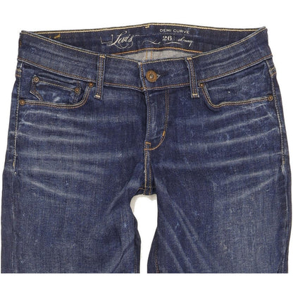 Levi's Demi Curve Women Blue Straight Slim Stretch Jeans W26 L30
