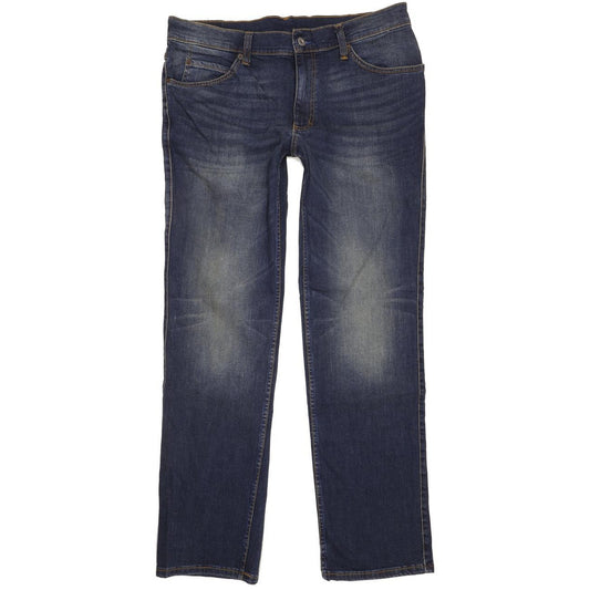 Mustang Idaho Men Blue Straight Regular Stretch Jeans W36 L34