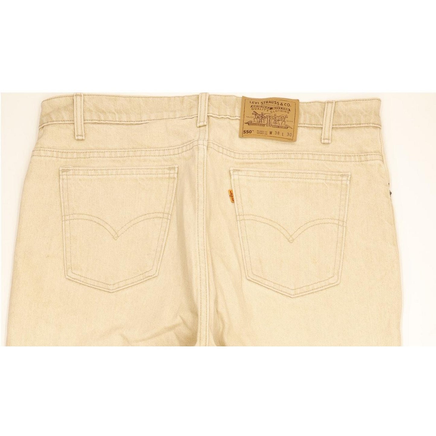 Levi's 550 Made in USA Men Beige Tapered Relaxed Jeans W38 L30