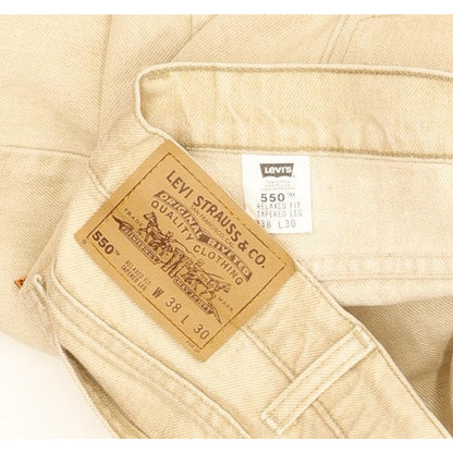 Levi's 550 Made in USA Men Beige Tapered Relaxed Jeans W38 L30
