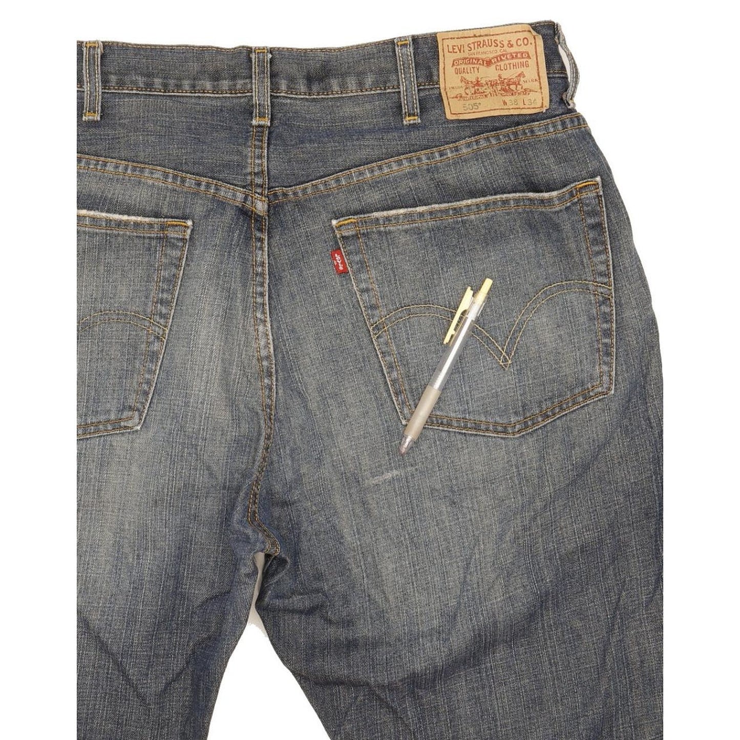 Levi's 505 Men Blue Straight Regular Jeans W38 L34
