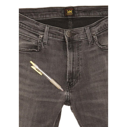 Lee Luke Men Black Skinny Slim Stretch Jeans W32 L31