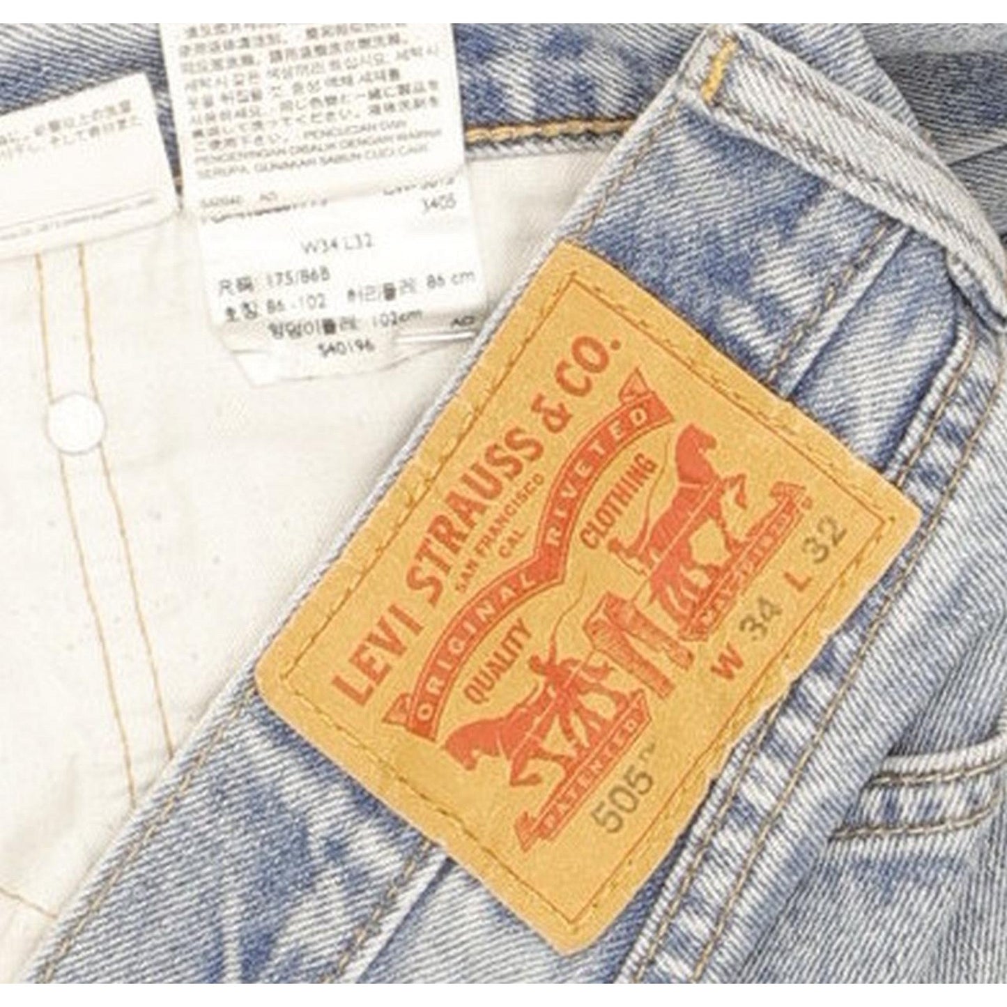 Levi's 505 Men Blue Straight Regular Jeans W34 L31