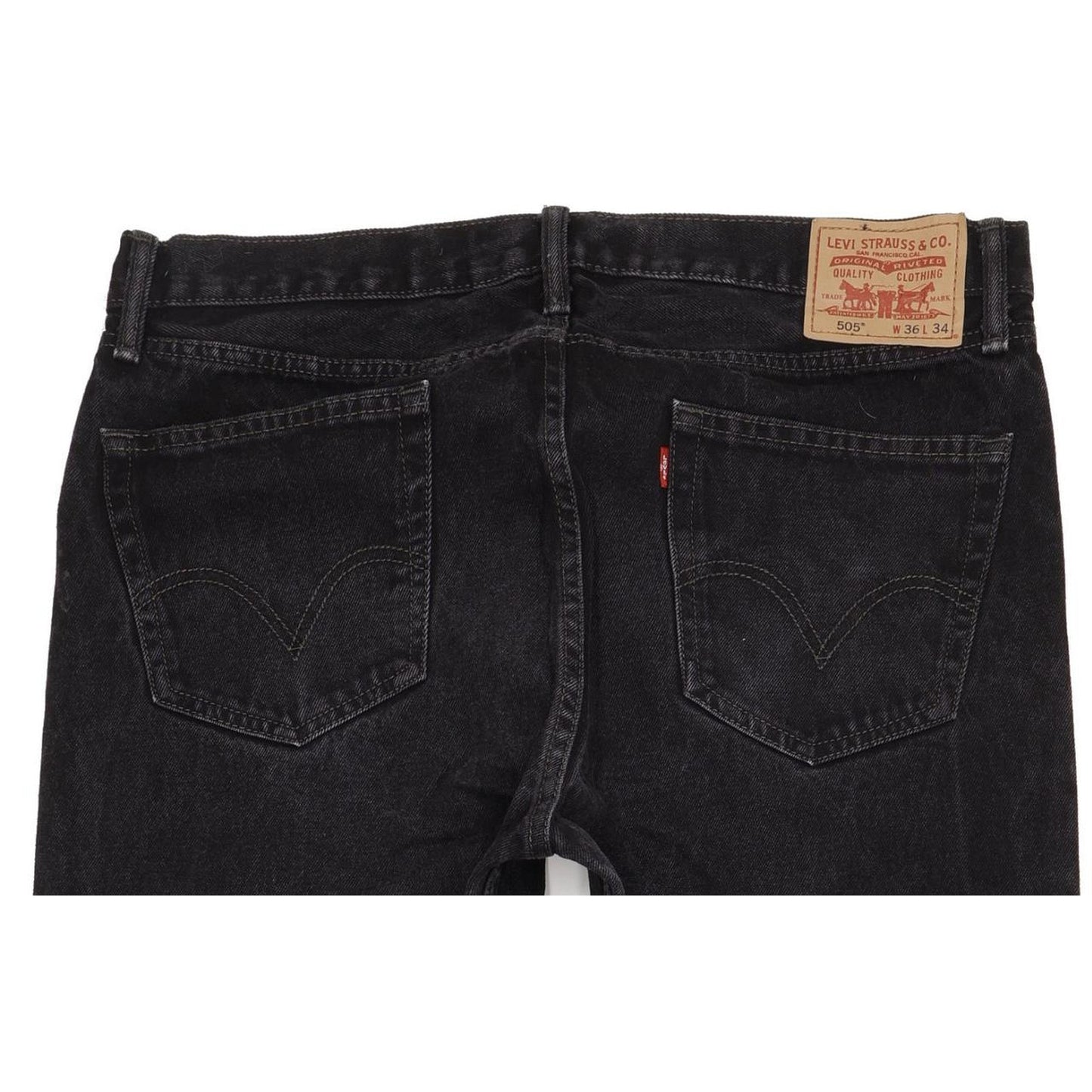 Levi's 505 Men Black Straight Regular Jeans W37 L35