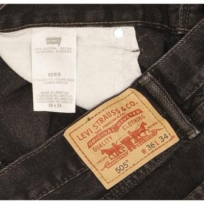 Levi's 505 Men Black Straight Regular Jeans W37 L35