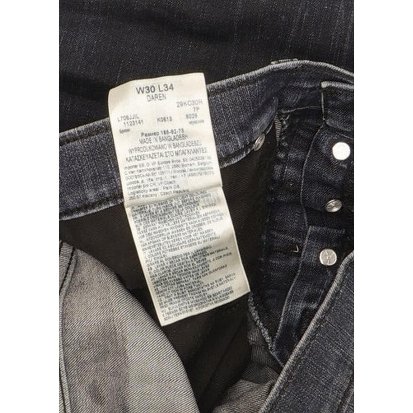 Lee Daren Men Navy Straight Slim Stretch Jeans W30 L34