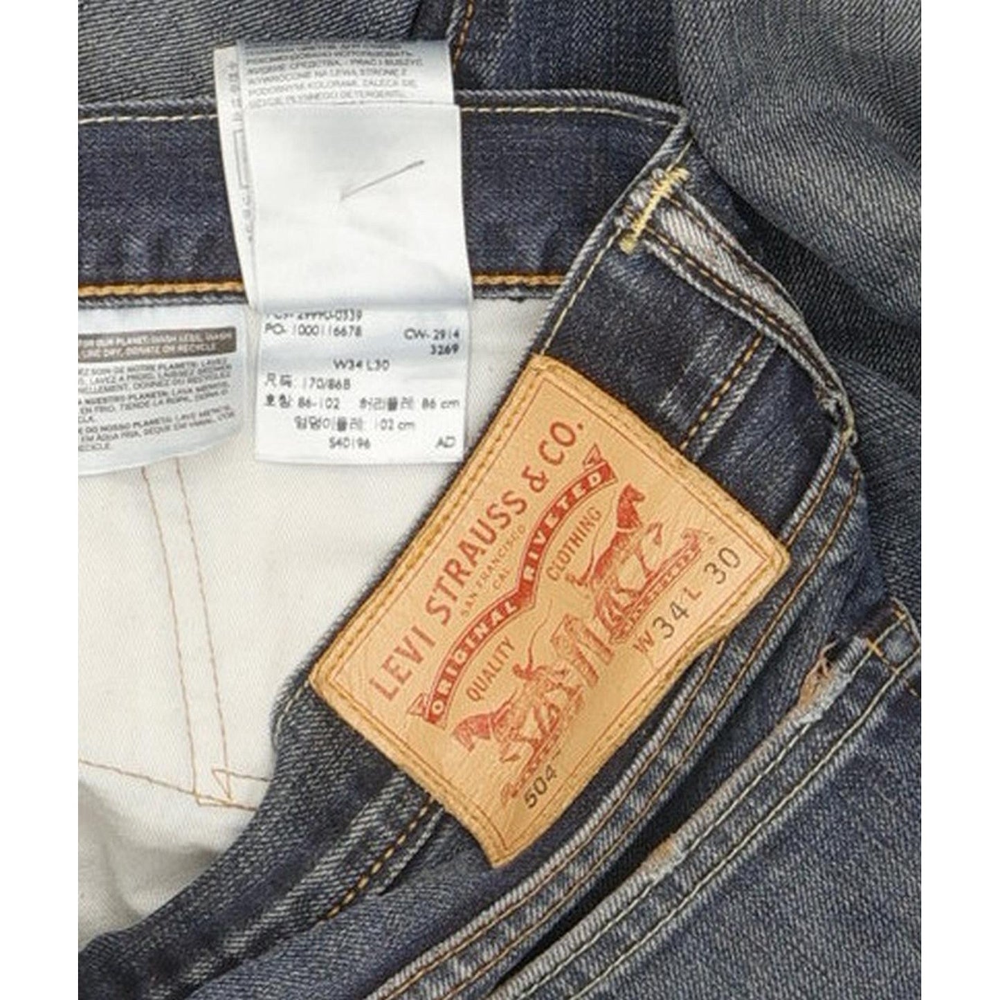 Levi's 504 Men Blue Straight Regular Jeans W34 L29