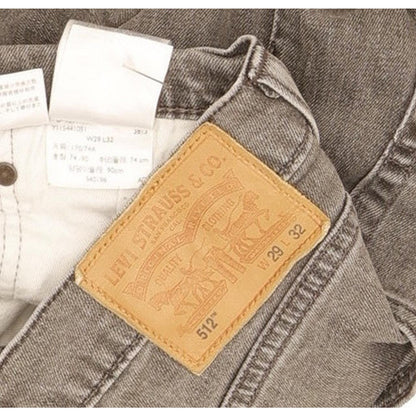 Levi's 512 Men Grey Tapered Slim Stretch Jeans W29 L31