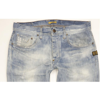 G-Star Attacc Men Blue Straight Regular Jeans W33 L34