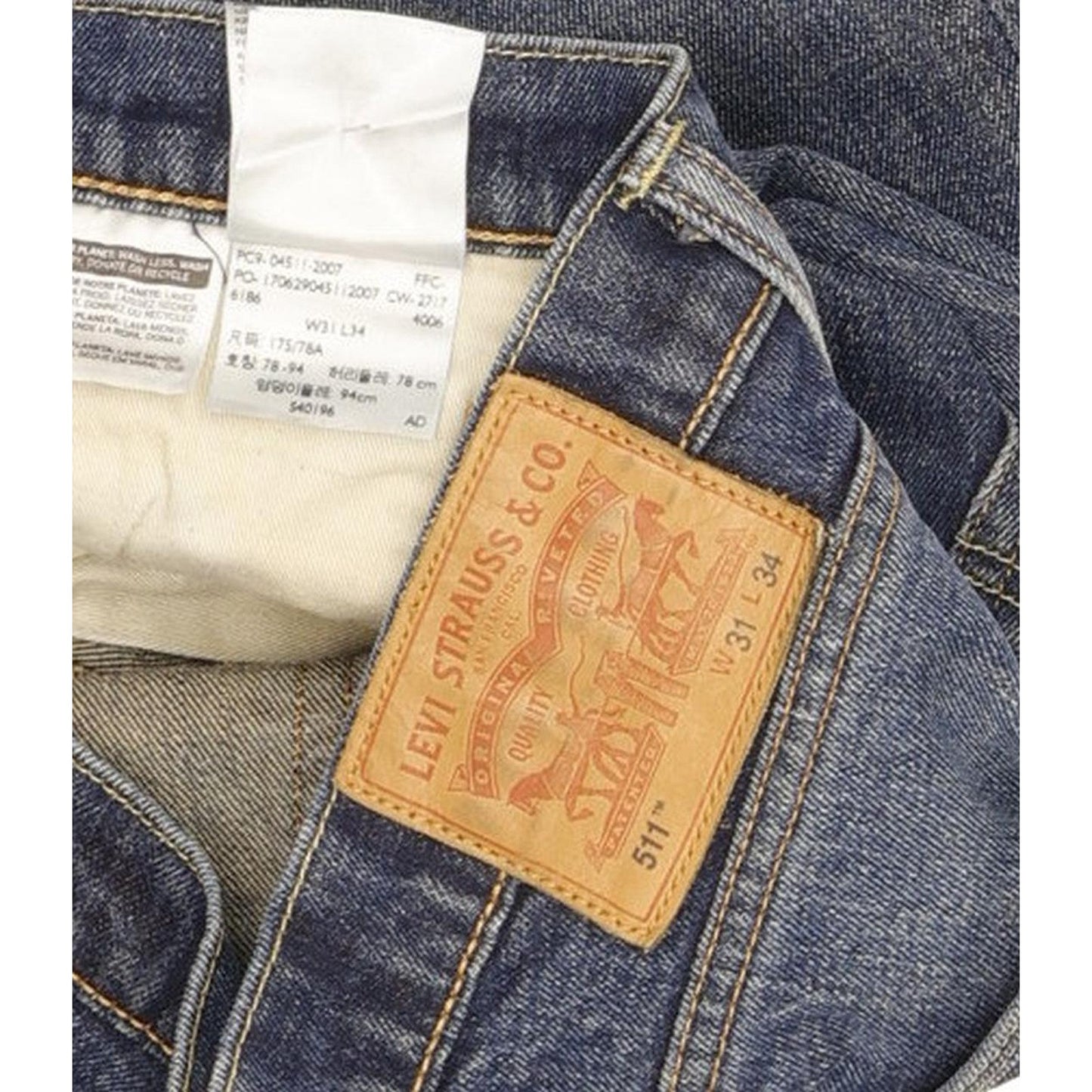 Levi's 511 Men Blue Straight Slim Stretch Jeans W31 L33