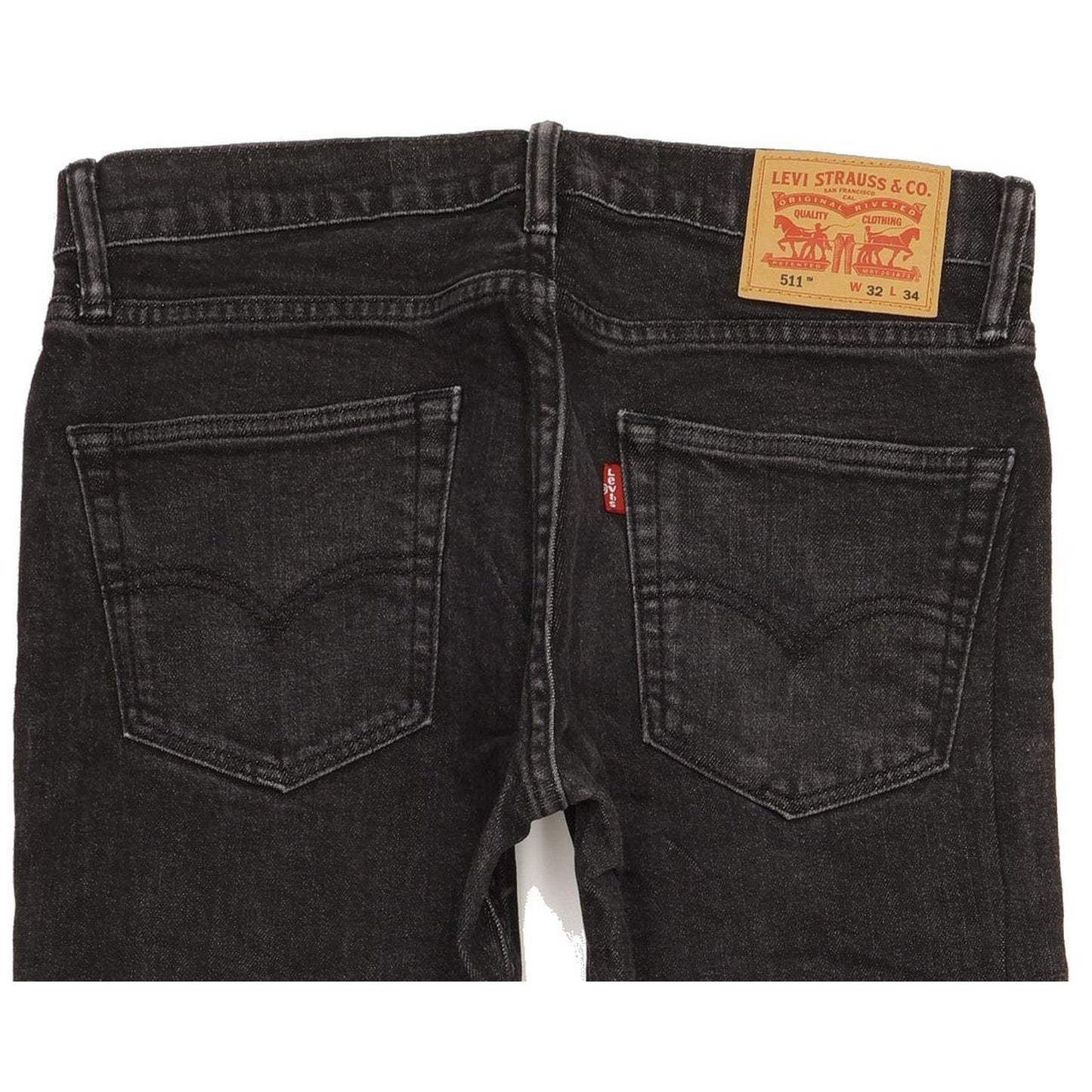 Levi's 511 Men Black Straight Slim Stretch Jeans W32 L33