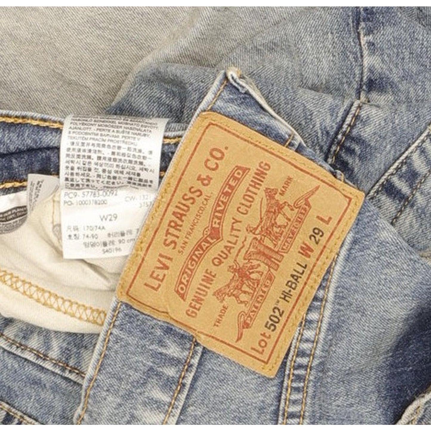 Levi's 502 Hi-Ball Men Blue Tapered Regular Stretch Jeans W29 L30