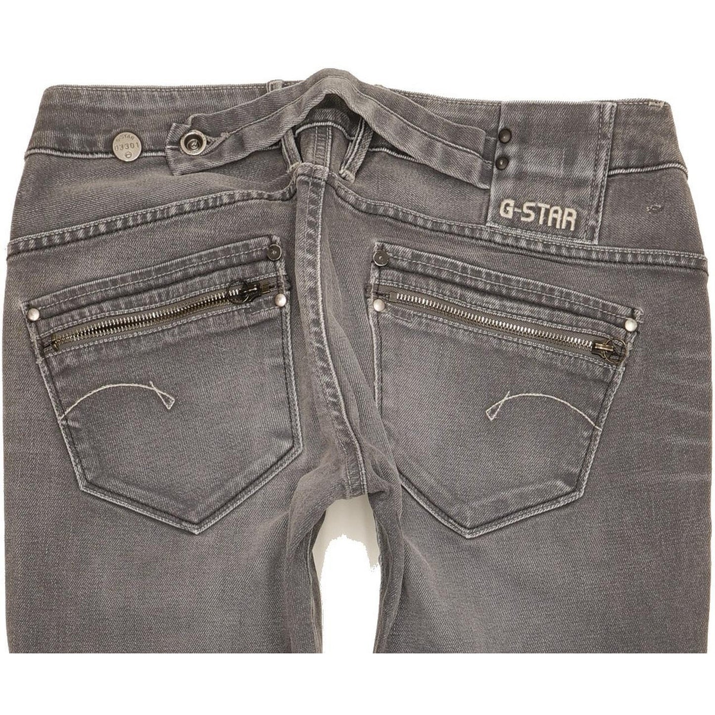 G-Star Corvet Men Grey Straight Slim Stretch Jeans W30 L34