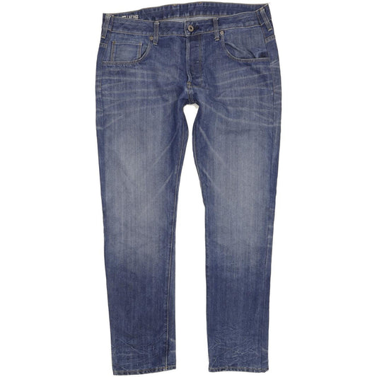 G-Star Attacc Men Blue Straight Slim Stretch Jeans W37 L31