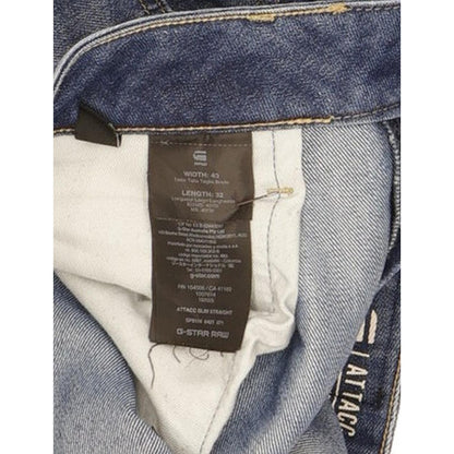 G-Star Attacc Men Blue Straight Slim Stretch Jeans W37 L31