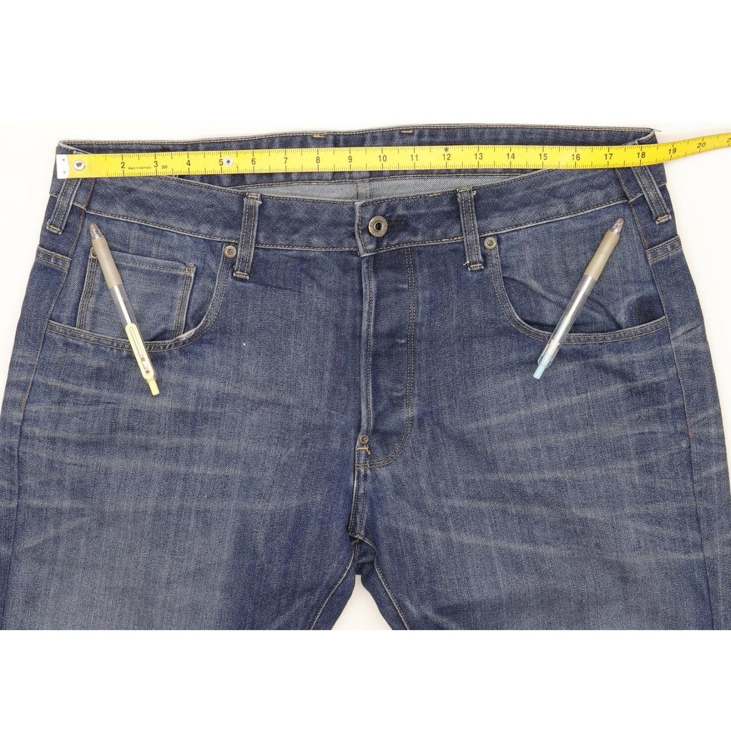 G-Star Attacc Men Blue Straight Slim Stretch Jeans W37 L31