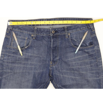 G-Star Attacc Men Blue Straight Slim Stretch Jeans W37 L31