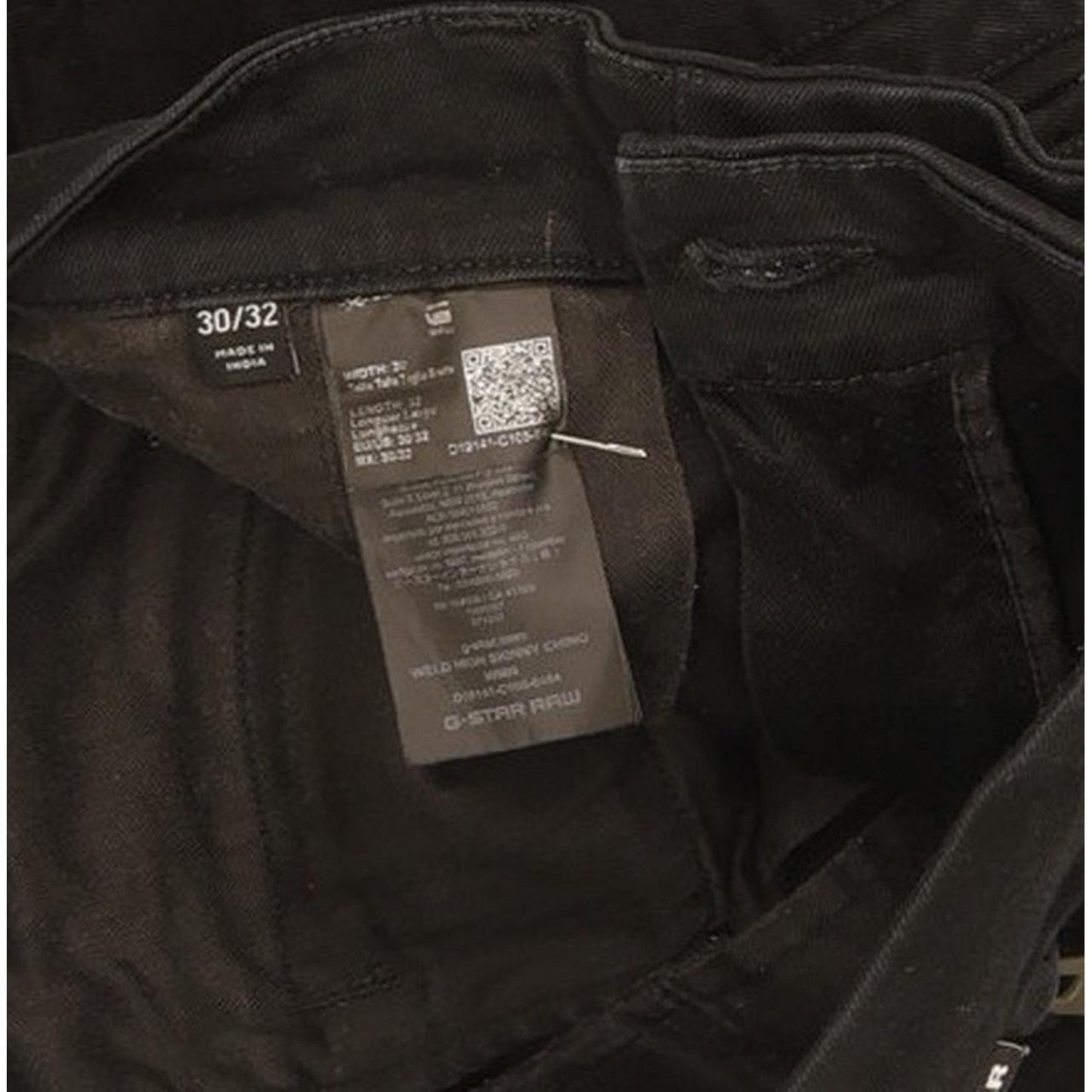 G-Star Weld Black Skinny Slim Chino Stretch Jeans High Waisted W30 L30