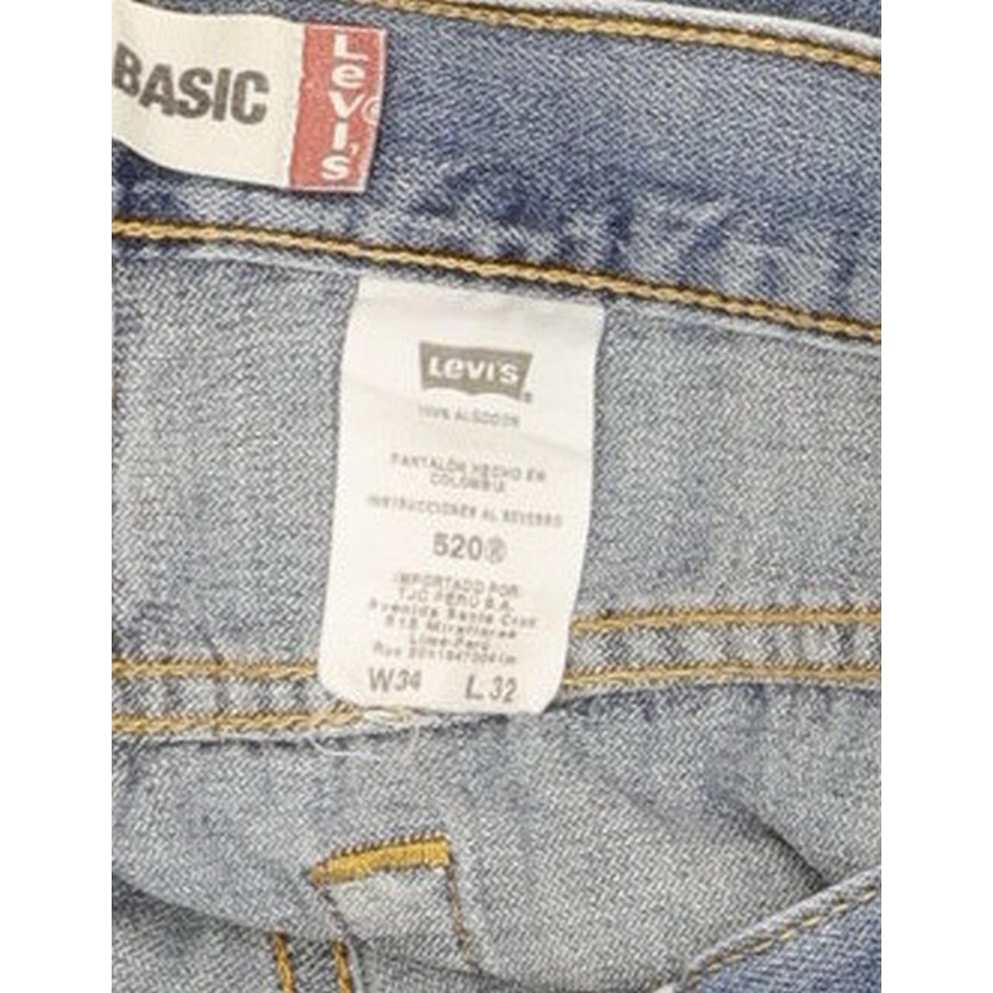 Levi's 520 Men Blue Straight Regular Jeans W34 L32
