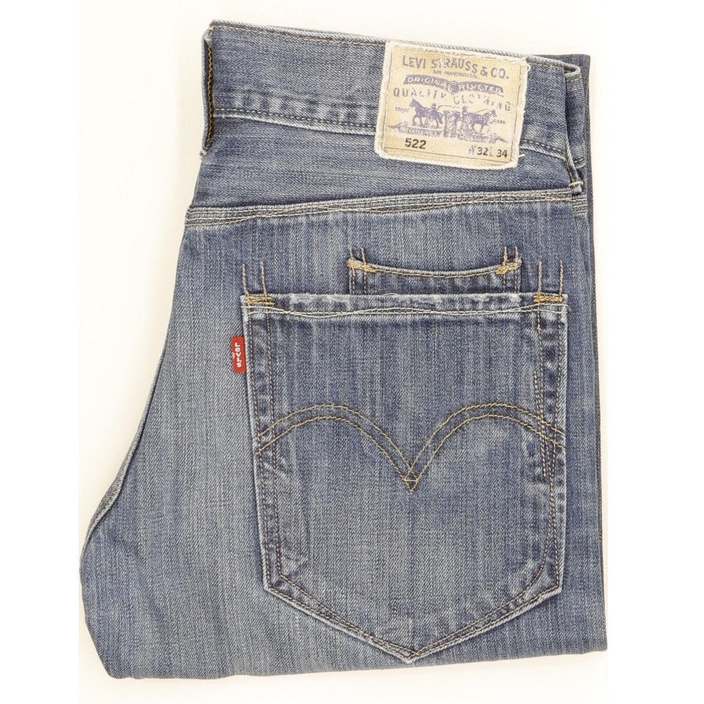 Levi's 522 Men Blue Straight Slim Jeans W32 L30