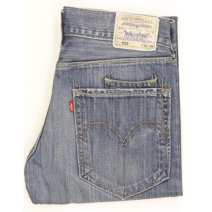 Levi's 522 Men Blue Straight Slim Jeans W32 L30