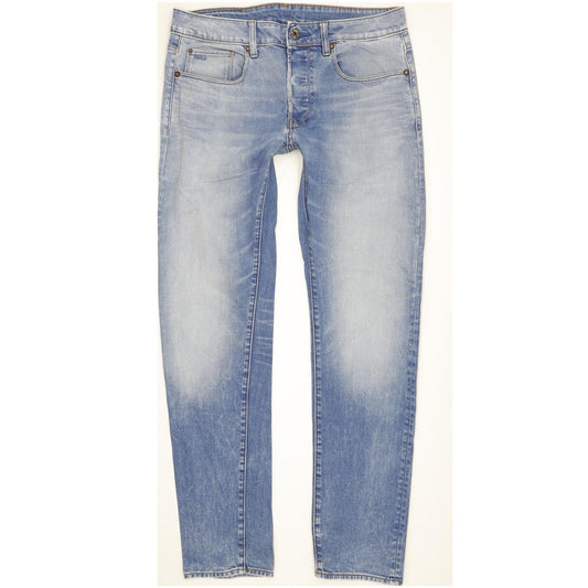G-Star 3301 Men Blue Straight Slim Stretch Jeans W30 L32