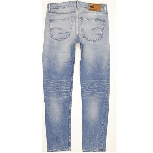 G-Star 3301 Men Blue Straight Slim Stretch Jeans W30 L32