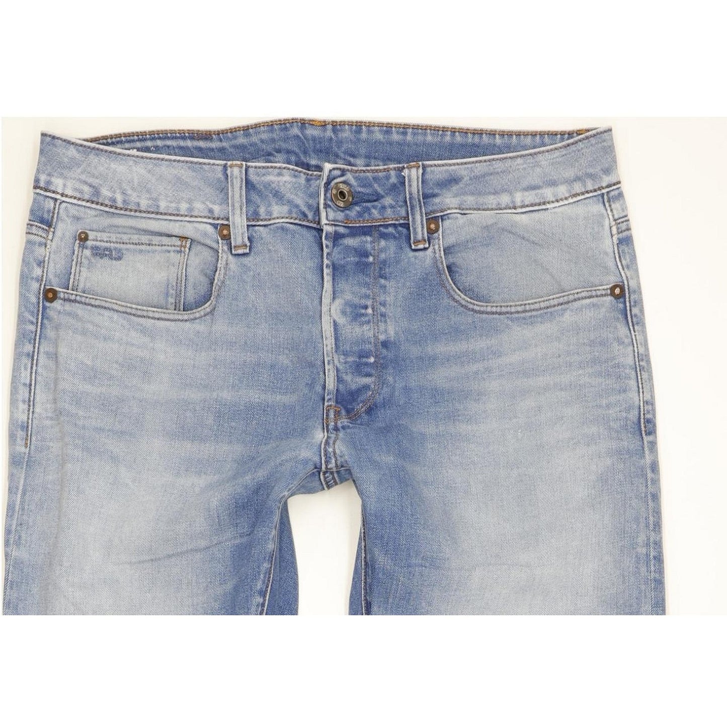 G-Star 3301 Men Blue Straight Slim Stretch Jeans W30 L32