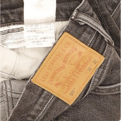 Levi's 511 Men Charcoal Straight Slim Stretch Jeans W32 L31