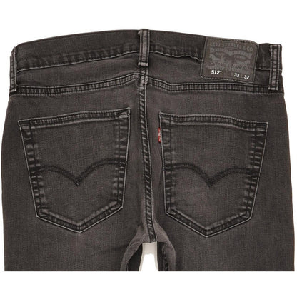 Levi's 512 Men Black Tapered Slim Stretch Jeans W32 L29