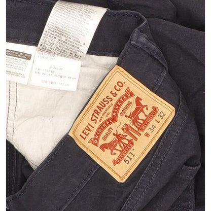 Levi's 511 Men Navy Straight Slim Stretch Jeans W34 L31