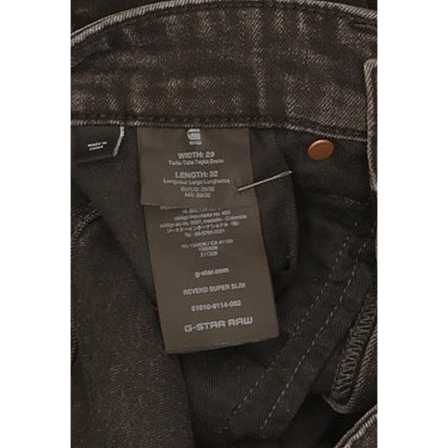 G-Star Revend Super Men Black Skinny Slim Stretch Jeans W29 L31