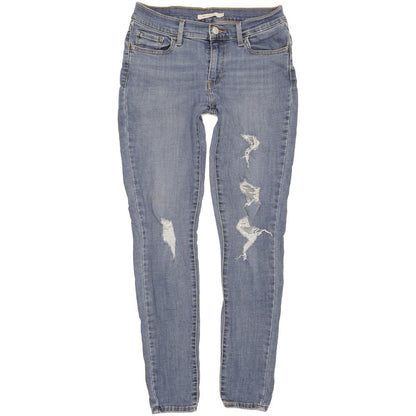 Levi's 710 Super Women Blue Skinny Slim Stretch Jeans W28 L30