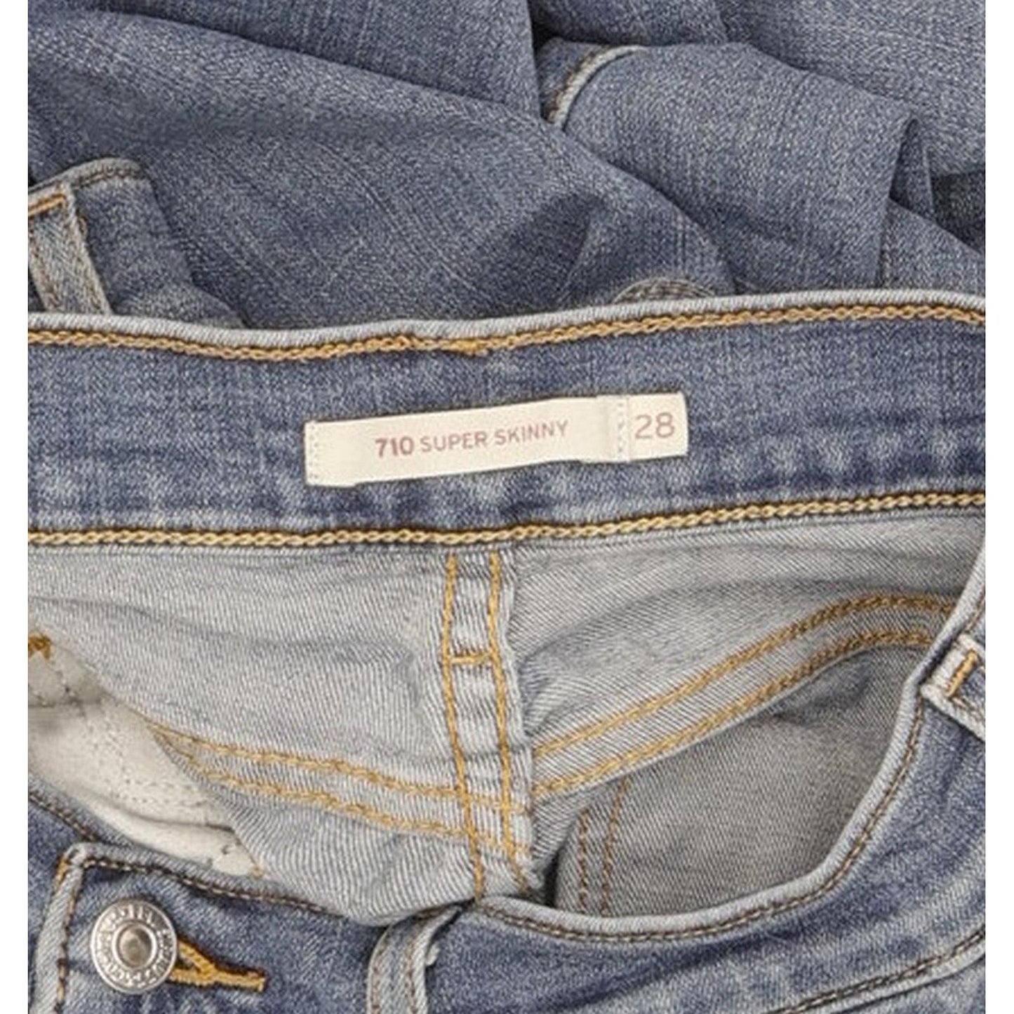 Levi's 710 Super Women Blue Skinny Slim Stretch Jeans W28 L30