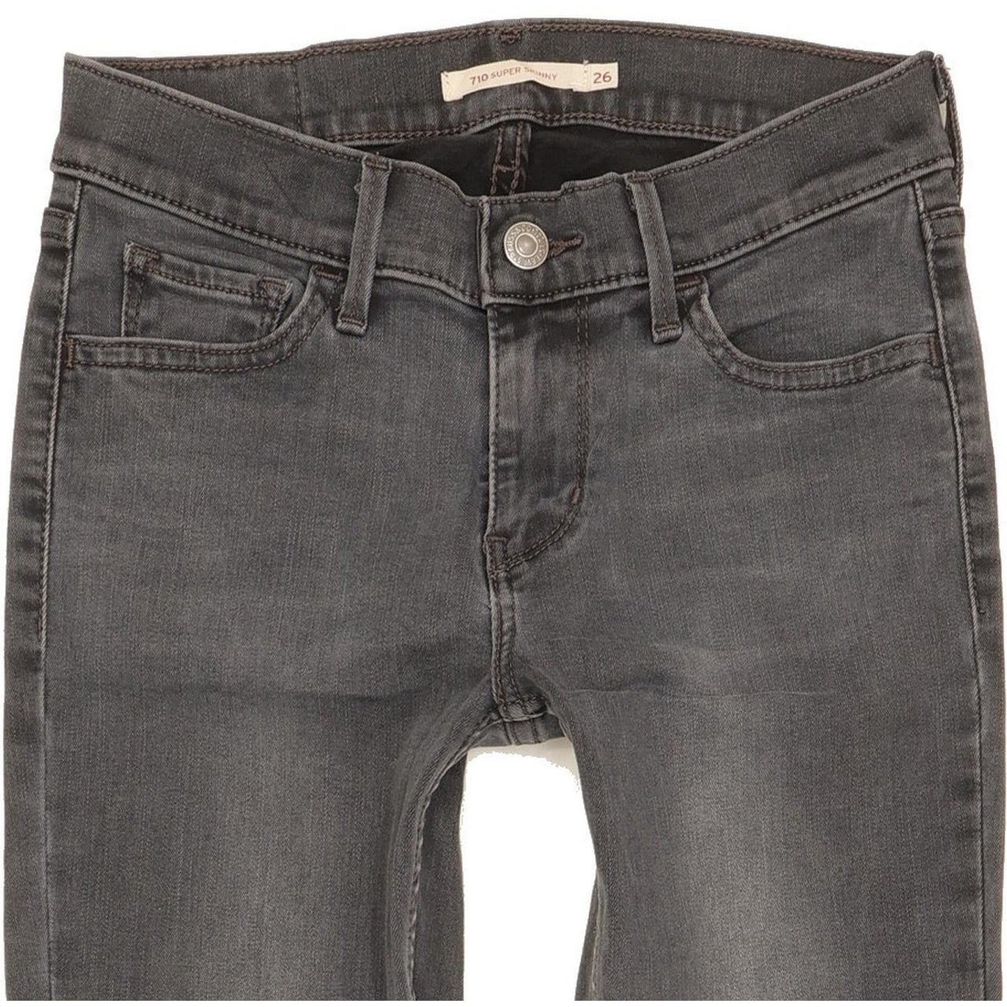 Levi's 710 Super Women Grey Skinny Slim Stretch Jeans W26 L29
