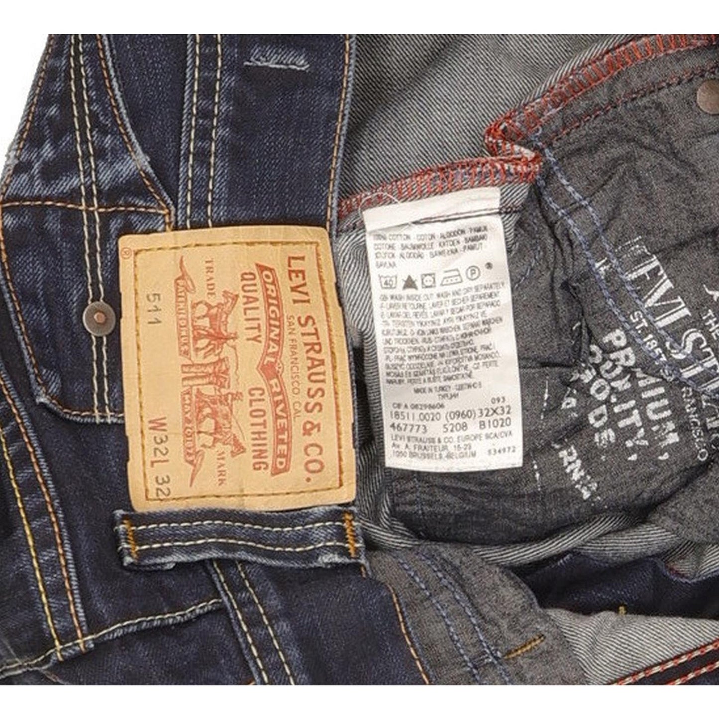 Levi's 511 Men Blue Straight Slim Jeans W32 L31