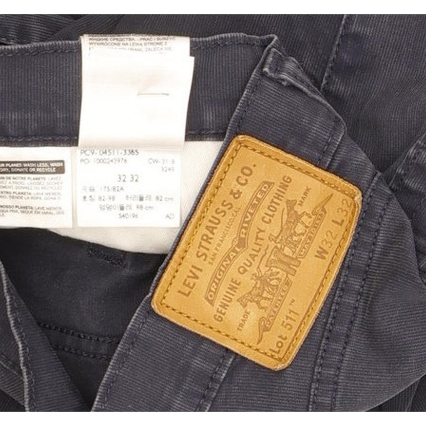 Levi's 511 Men Navy Straight Slim Stretch Jeans W32 L31
