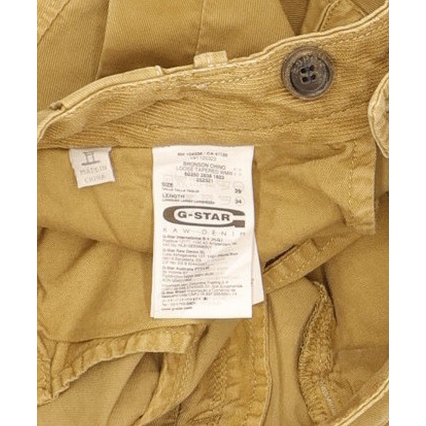 G-Star Bronson Women Beige Tapered Slim Chino Stretch Jeans W29 L34