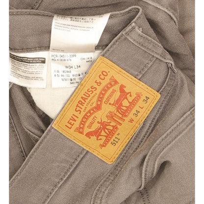 Levi's 511 Men Grey Straight Slim Stretch Jeans W34 L33