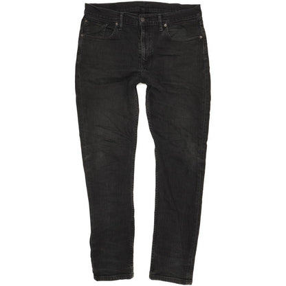 Levi's Men Black Straight Slim Stretch Jeans W34 L31