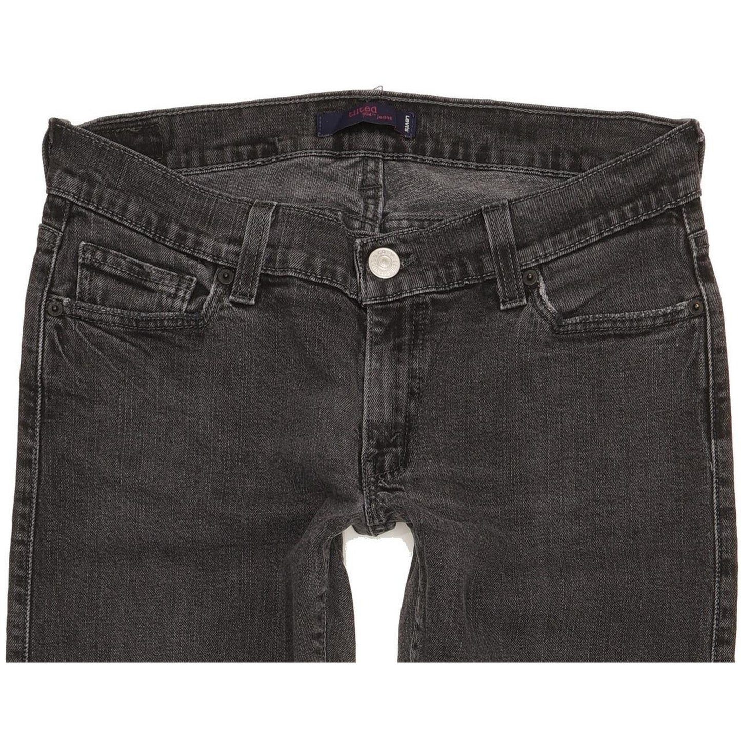 Levi's 504 Tilted Women Black Straight Slim Stretch Jeans W32 L8