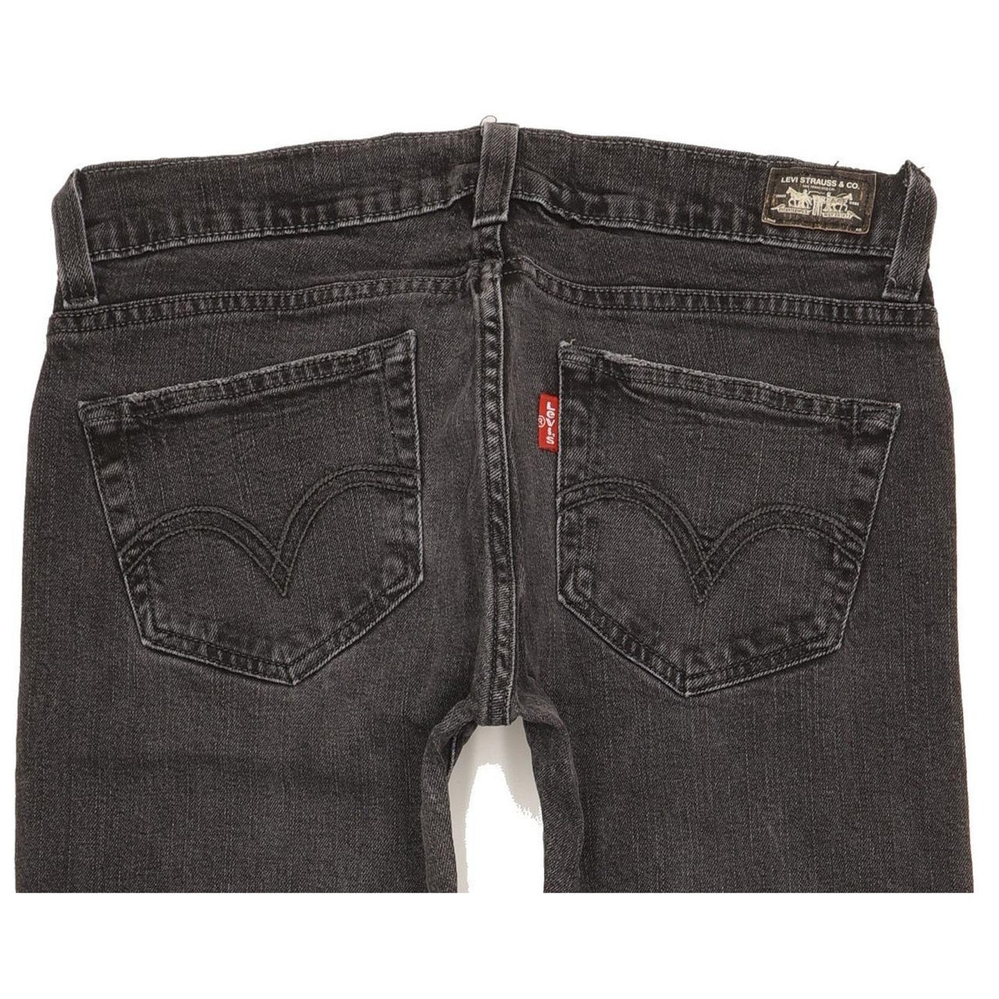 Levi's 504 Tilted Women Black Straight Slim Stretch Jeans W32 L8
